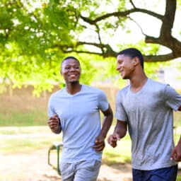 Man with hearing loss goes for a run