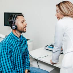 Man gets hearing test