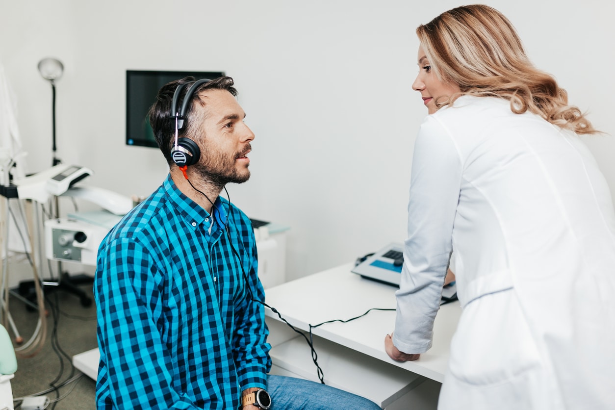 Man gets hearing test